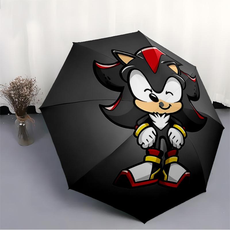 1pc Shadow the Hedgehog Automatic Cute Umbrella 8-Bone Design Compact Gear for Outdoor Travel, Perfect Holiday Gift Yy251230033