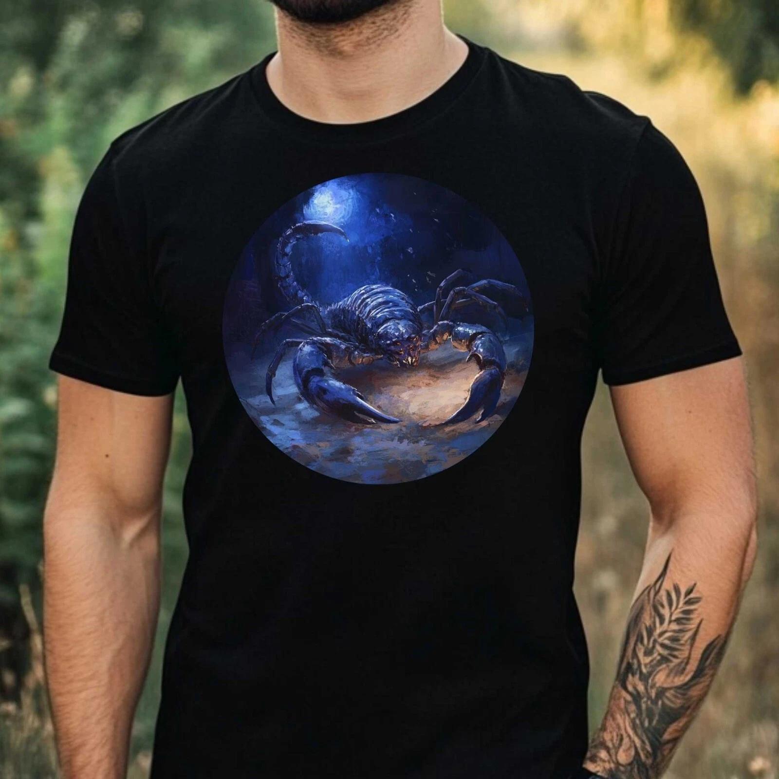 T-Shirt Herren Skorpion im Mondlicht Motiv Baumwolle Größe XS bis 5XL XS