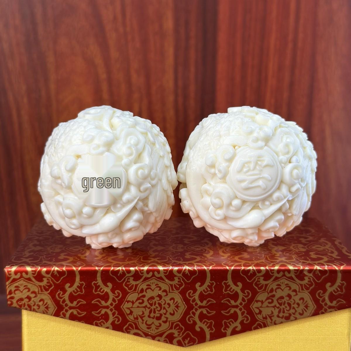 

Шары для массажа рук из слоновой кости с драконом и фениксом - Деревянный грецкий орех, подарок для здоровья пожилым людям