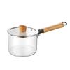 Milk Pan, Glass Pot, Clear Pot, Saucepan, Glass Pot, 1.5L, Heat-resistant Glass Pot with Lid and Handle, Direct Stovetop, Multi-pot, Small Pot, Glass
