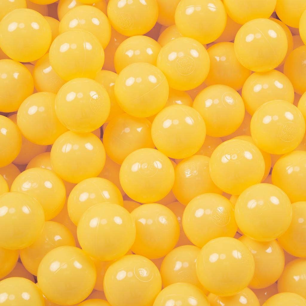 KiddyMoon 100 Balls 7cm/2.75in Soft Plastic Play Balls for Children Colourful Certified Made In Eu, Yellow