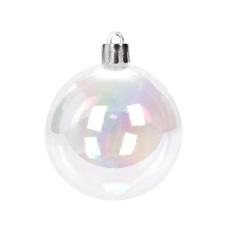 Iridescent Seven-Color Transparent Christmas Ornament Ball for Birthdays and Parties