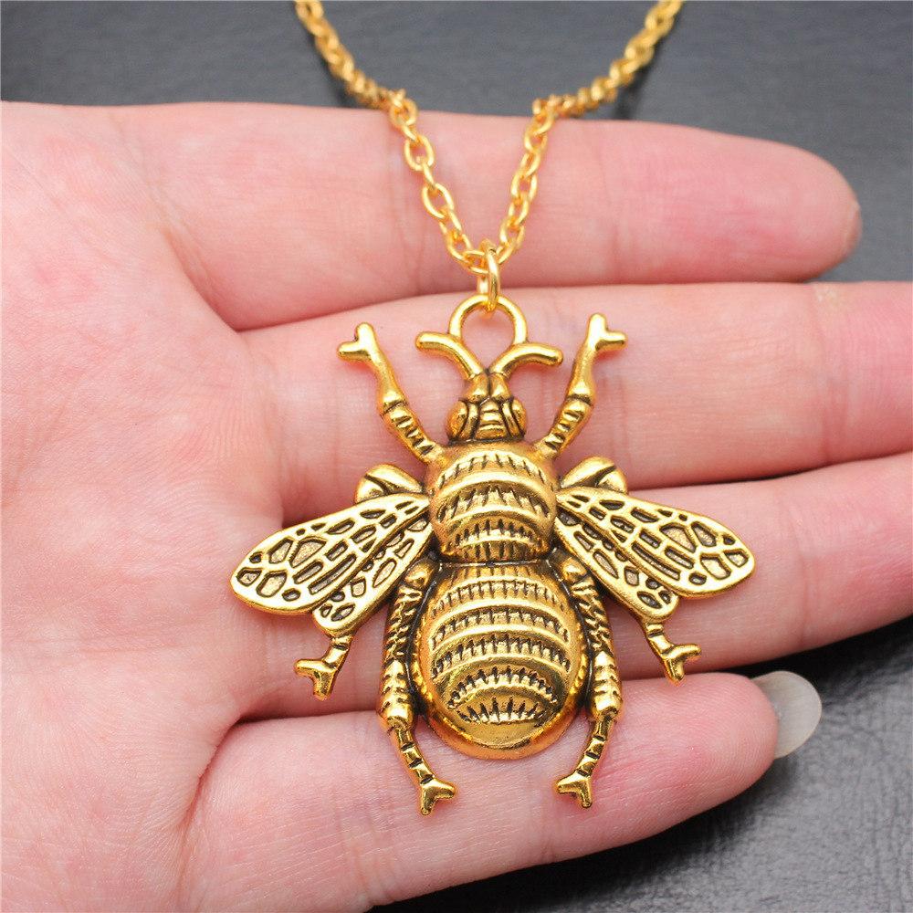 Golden Animals Plants Nature Themed Pendant Antique Color Metal Men Collar Necklace Best Seller