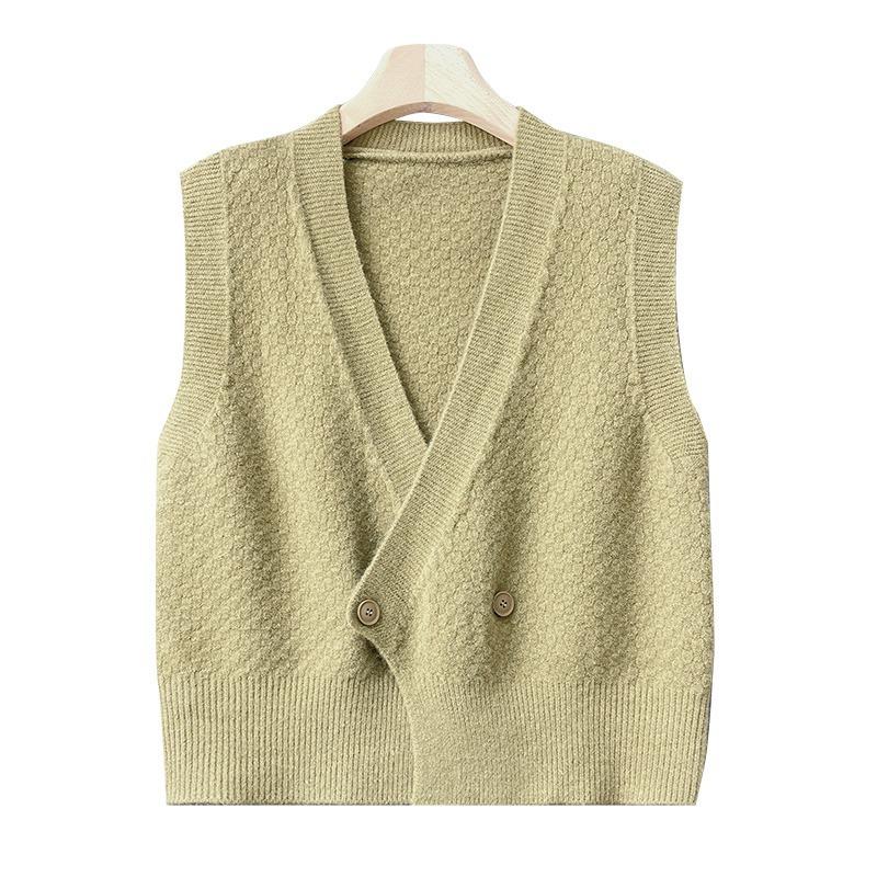 V-neck Vest Knitted Women's Vest Paired with A Shirt Layered with A Vintage Sweater