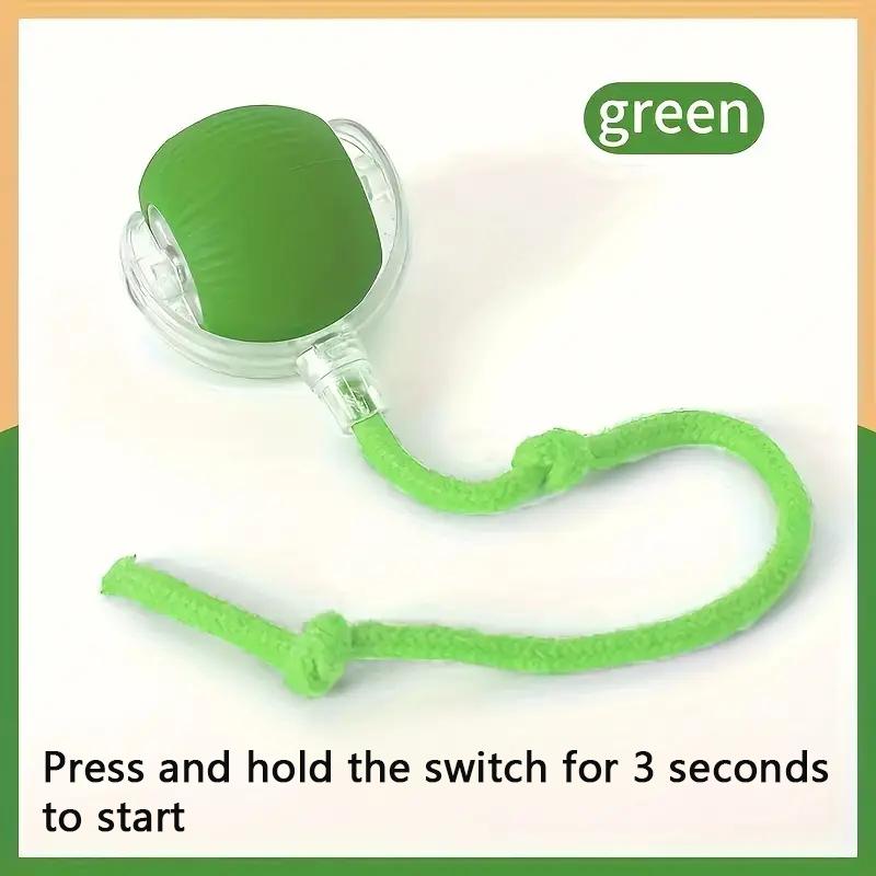 Automatic Smart Cat Toy Ball Interactive Electric Rolling Teaser USB Rechargeable Moving Bouncing Ball for Kittens Birthday Gift зелёный