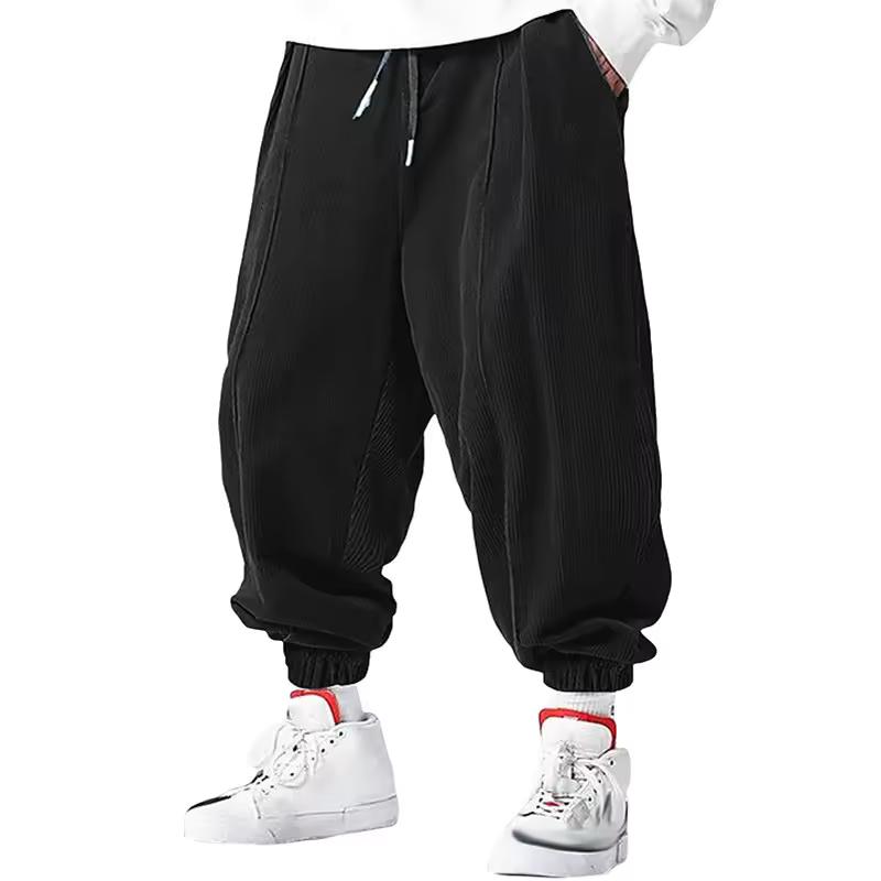 Frühling Herbst Herren Freizeit Locker Kordelzug Hose Mode Jogginghose Einfarbig Cordhose Jogger Trainingshose Herren Hose