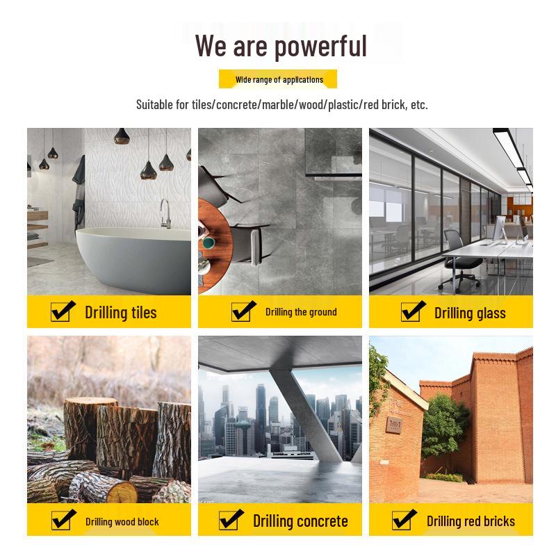 Super Hard Multifuntion Tile & Concrete Drill Bit Set with Magnetic Alloy & Triangle Tip for Glass.