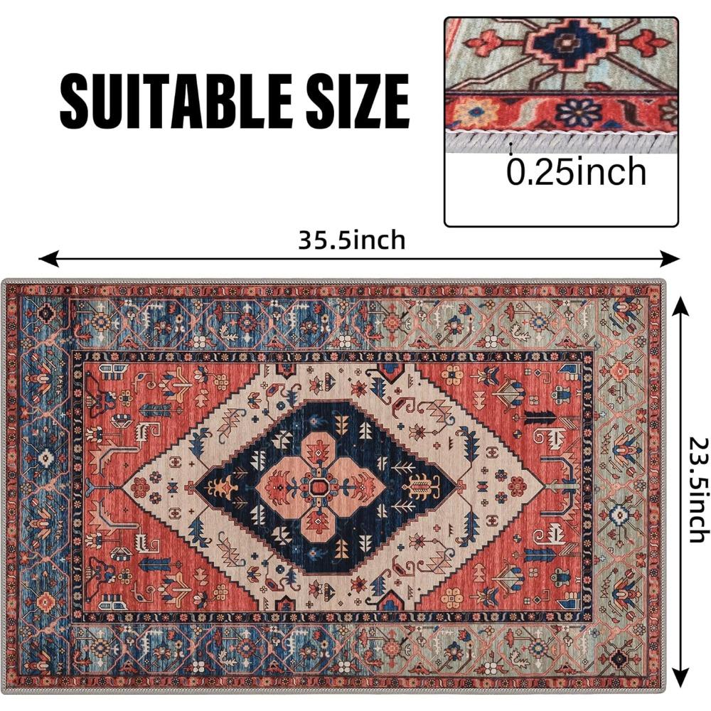Retro Interior Doormat - 23.5 x 35.5 inches, Non-slip Front Doormat, Soft and Quick-absorbing Inlet Doormat