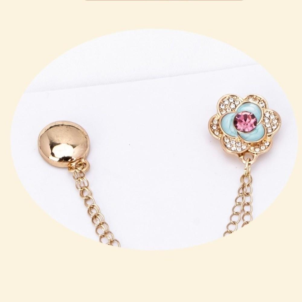Adjustable Chain Metal Buttons Clip Seam Free Cuff Fixing Magnet Pin Clothing Magnetic Clasp  Pants