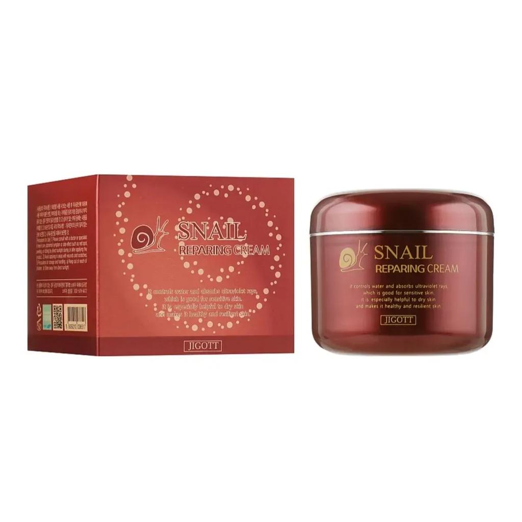 Face Cream Snail Mucin Snail Reparing Cream Jigott 100 Ml
