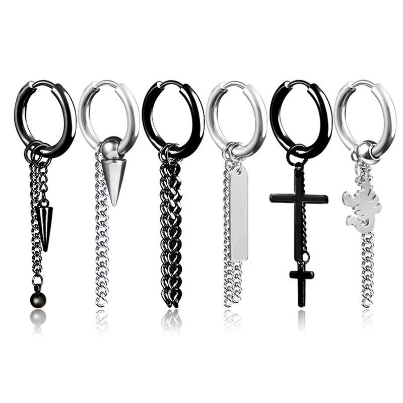 New Arrival Stainless Steel Stud Earrings Cross Star Scorpion Tassel For Women Men Fashion Hip Hop Ear Jewelry Gifts