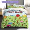 Mr. Men Little Miss Custom Name Pattern Bedding,Quilt Set Quilt Cover Pillowcase Home Birthday Gift(1 * duvet cover + 2 * pillowcase, without core)
