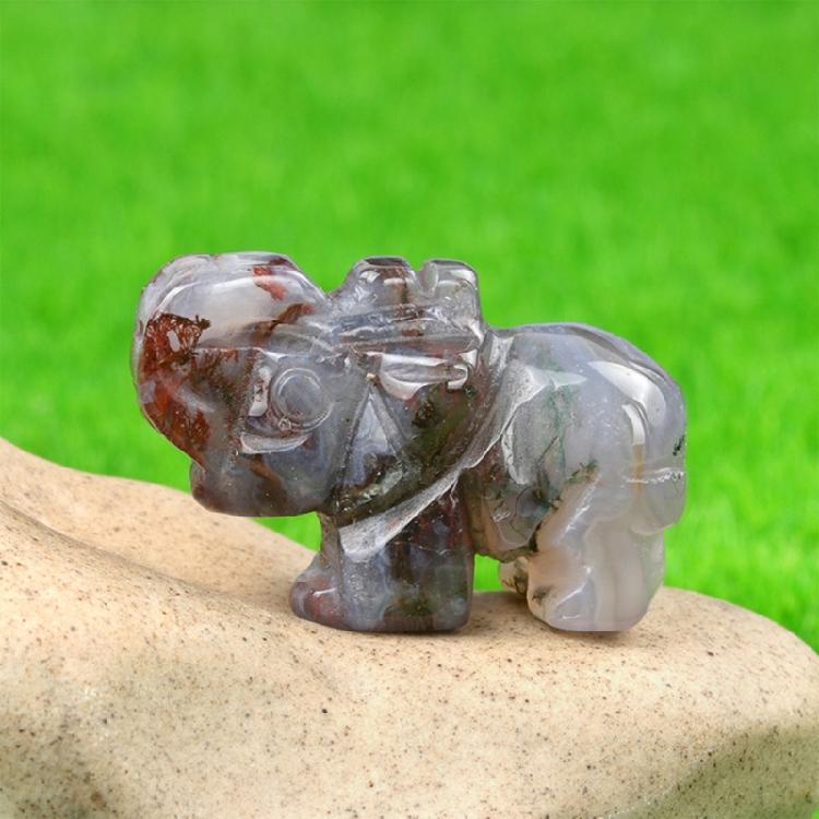 Elephant Crystal Decors Table Ornament Healings Crystal Elephant Figurines Gemstones Lucky Reiki Stone Home Decorations
