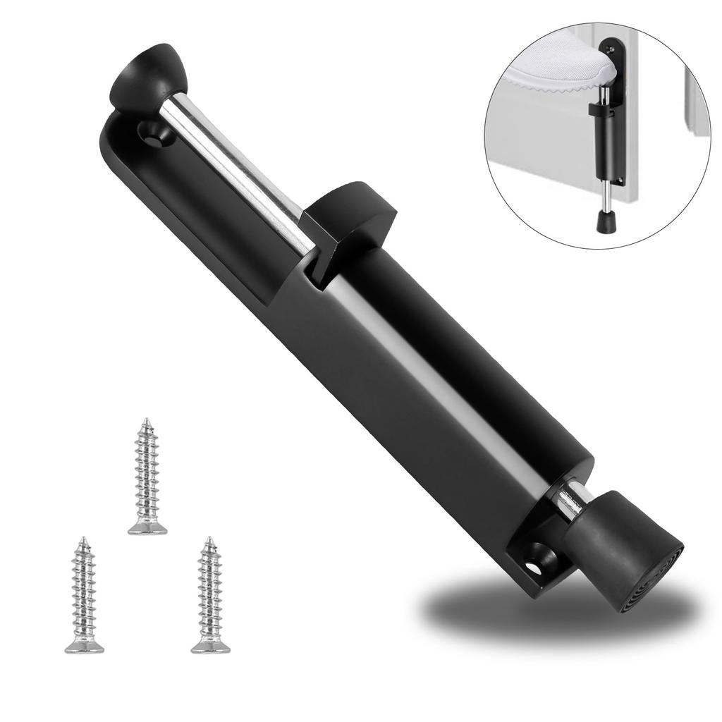 Spring-Type Telescopic Door Stop Door Stopper with Brake Zinc Alloy Door Buffer Accessories Foot Pedal Door Lock Bracket
