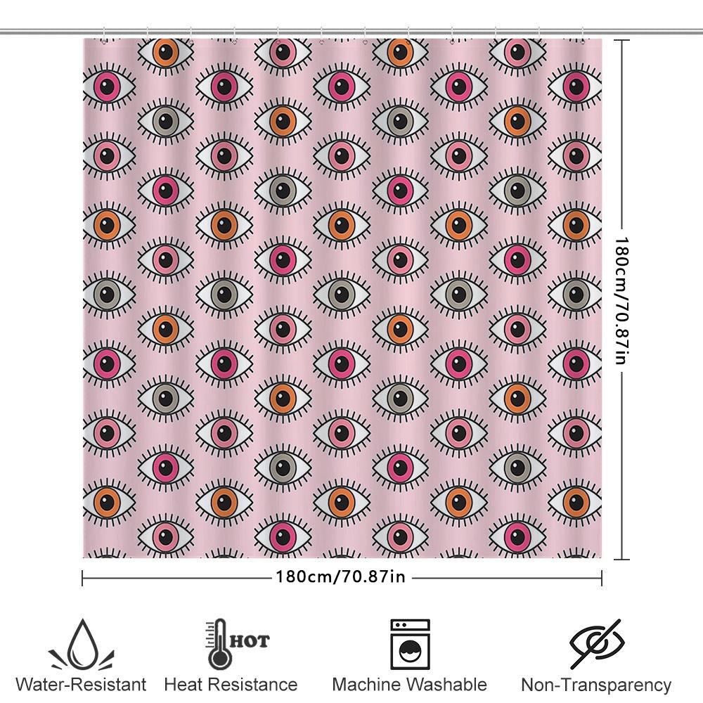 Eye Pattern Shower Curtain Aesthetic Room Decor Gothic Horror Halloween Backdrop Washable Bathroom Curtains Vintage Dark Academi