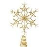 Wrought Iron Snowflake Pearl Star Christmas Tree Topper Ornament