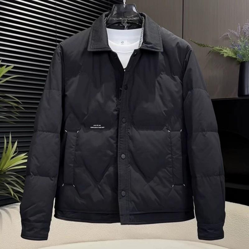 Mens Light Mature Style Collared Down Jacket TrendyMale Thin Warm Winter Coat