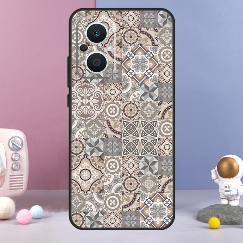 Boho Tile Mosaic Aesthetic Funda For OPPO Reno 14 F 11F 12F 13F 10 11 12 13 Pro 7 8 Lite OPPO Find X8 X6 X5 X9 Pro Case