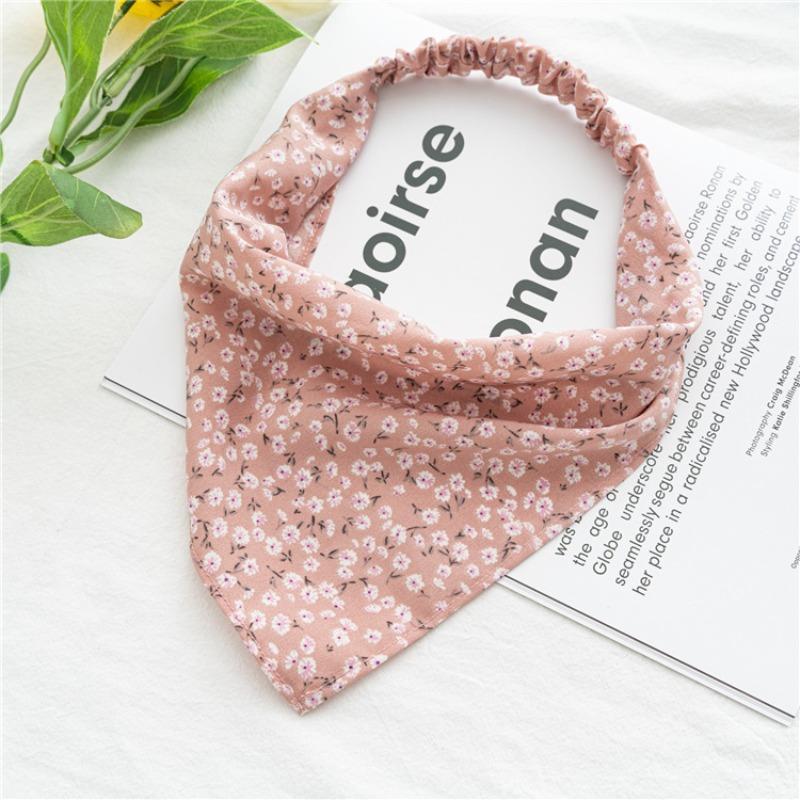 Floral Elastic Headscarf, Women's Floral Fabric Headscarf, Triangular Headband Hair Accessory