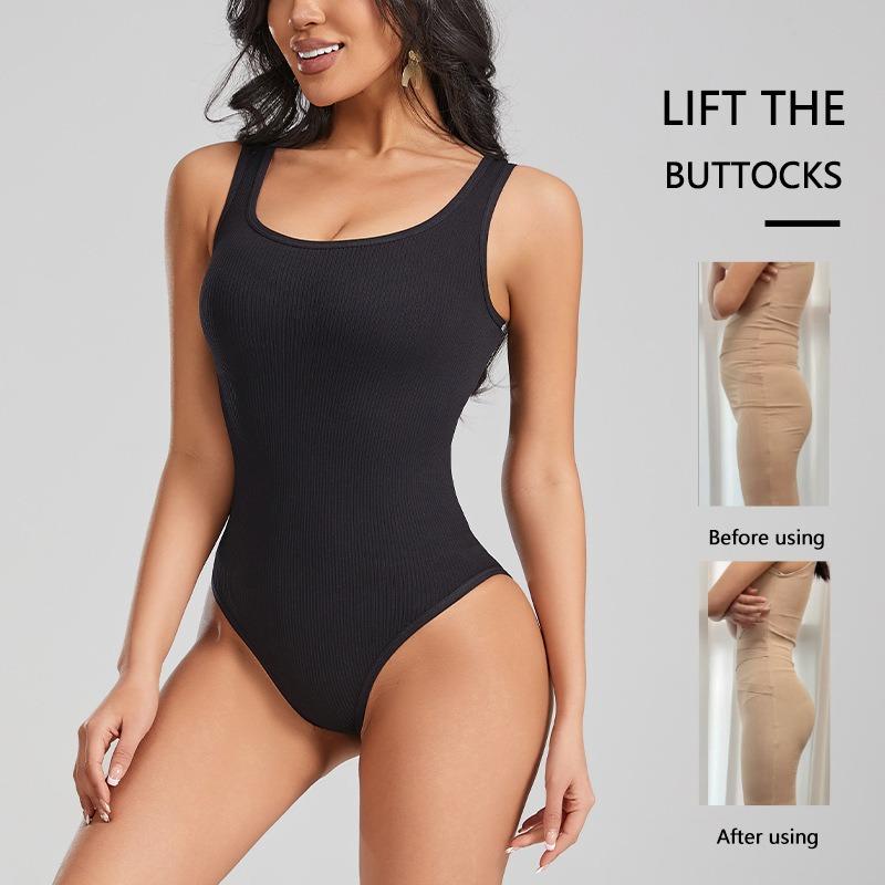 Seamless Strapless Vest Yoga Bodysuit Shapewear Ribbed Bodysuit Sports Bodysuit for Yoga