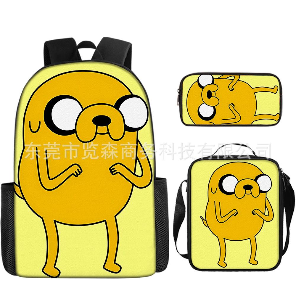 Adventure Time Backpack Set 3-Piece Comic Bookbag Shoulder Bag Pencil Case