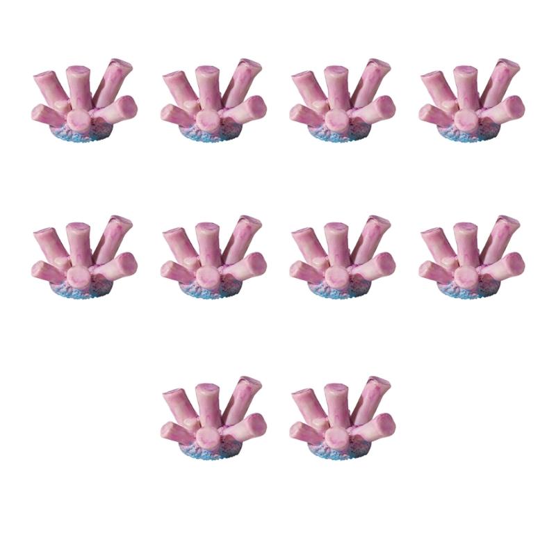 10pcs Colorful Artificial Corals Reef Decoration Simulation Corals Landscape for Bettas Fish Tanks Lovely Styles