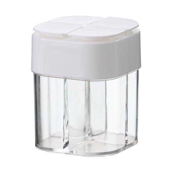 4 Grid Seasoning Dispenser, Kitchen Spice Jar with Lid, Portable BBQ Condiment Bottle for Kitchen BBQ белый
