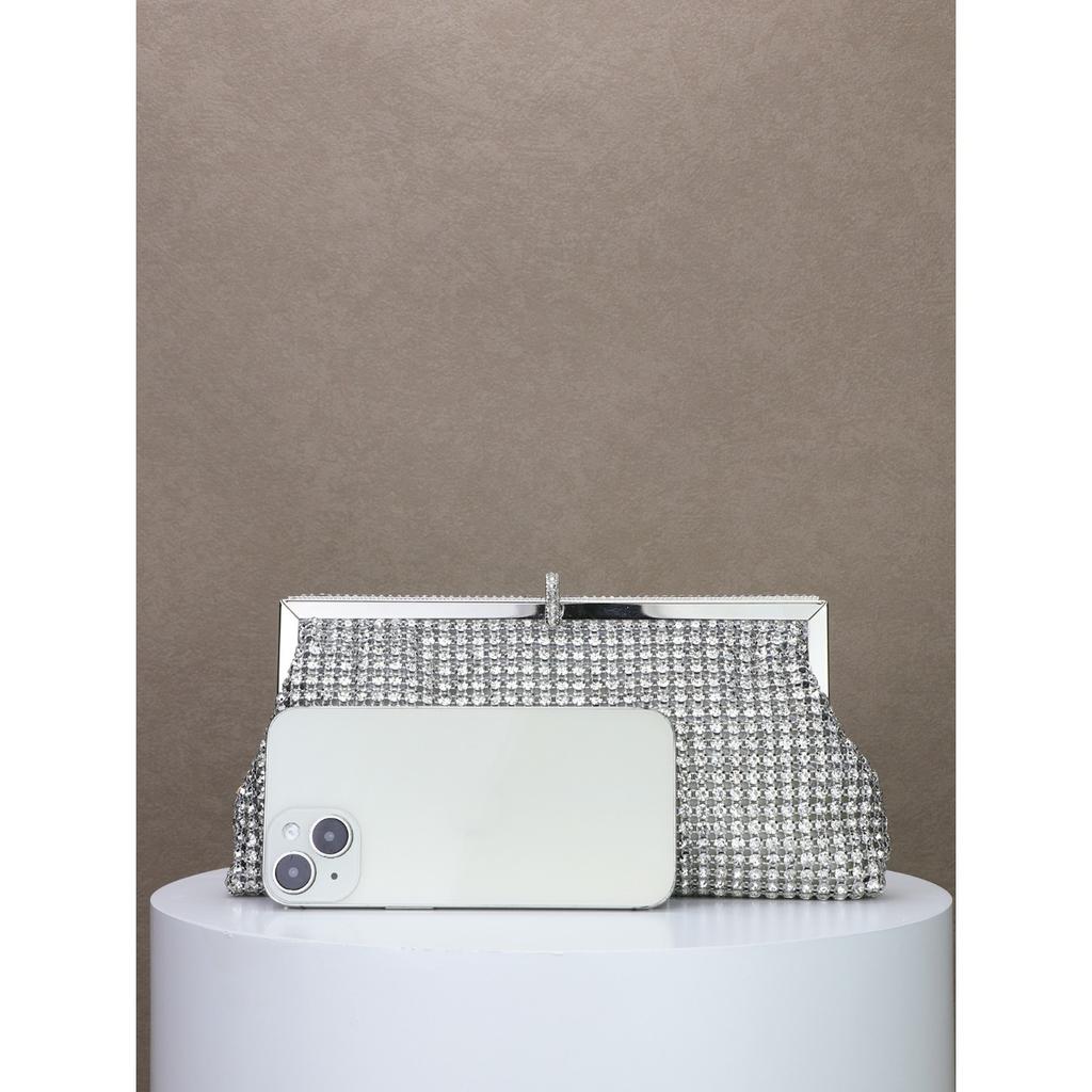 2026 Dinner bag handmade rhinestone button evening bag clutch bag banquet bag diamond dinner bag