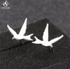 Simple Yoga Om Earring Ball Star Tree Cross Bicycle Stainless Steel Stud Earrings for Women Men T Bar Ear Piercing Gift