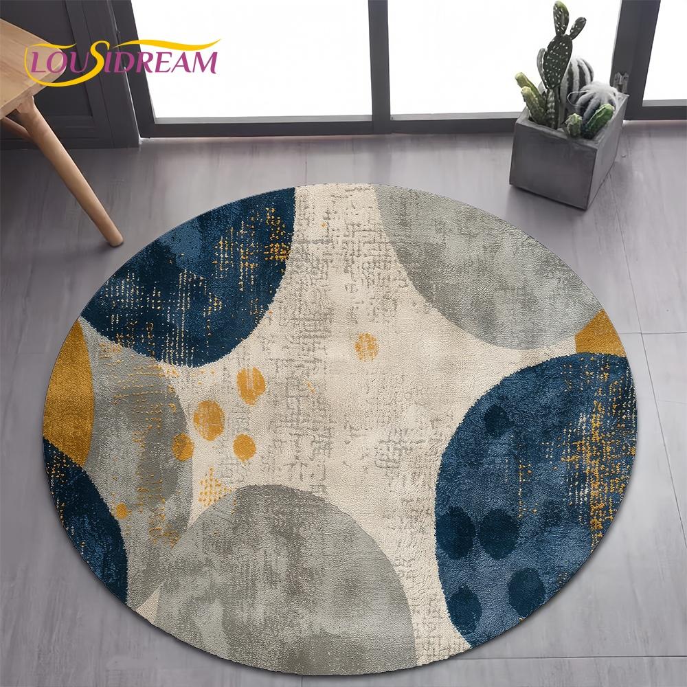 26 Style New Bohemian Abstract Modern Art Geometry Art Round Carpet Rug for Bedroom Living Room Decoration,pet Decor Floor Mat