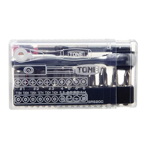 TONE Bit Ratchet Set BRS20C Bit Insertion &6.35mm (1/4") Clear Contents 23 items