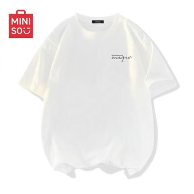 Men's Hong Kong Style Letter Print Cotton T-Shirt
