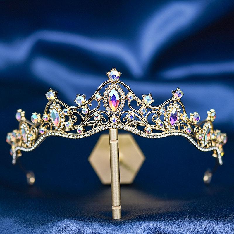 

Свадебная тиара Кристальная свадебная тиара Корона Цветная корона Свадебный ободок Ободок на день рождения Корона принцессы