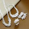 925 Sterling Silver Smooth Grape Beads Necklace Earring Ring Bracelet for Women Fashion Wedding Gift Charm Jewelry