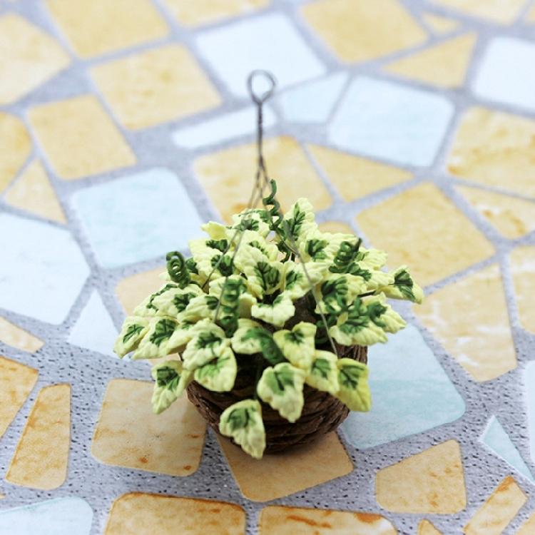 Miniature Hanging Potted Plant Model for 1/12 Doll House Decoration Office Desk Scene Setting Living Room Landscape Props