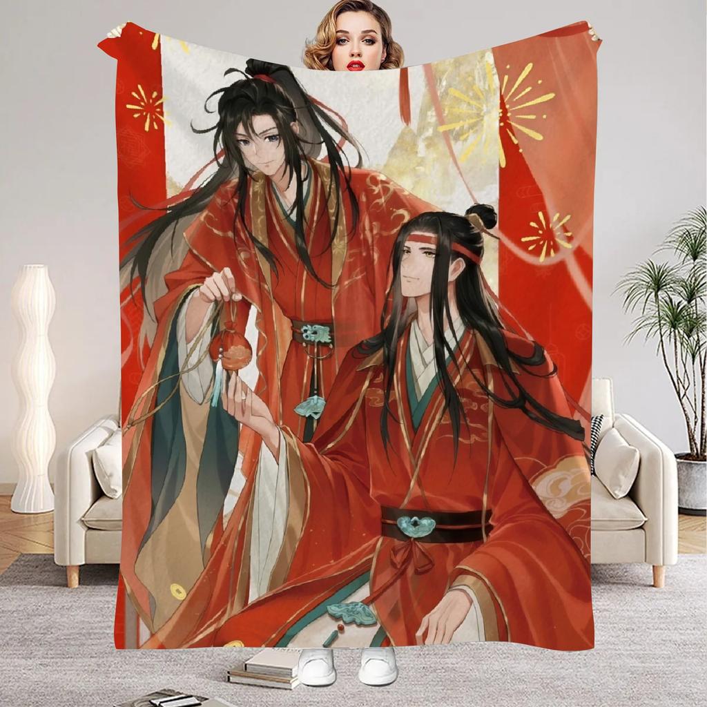 Modaozushi W&L Printed Flannel Blanket for Home Living Room Bedroom Decor New Year Christmas Gift for Kids