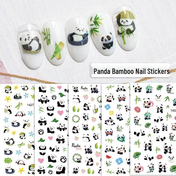 

3D National Style Panda & Bamboo Nail Stickers