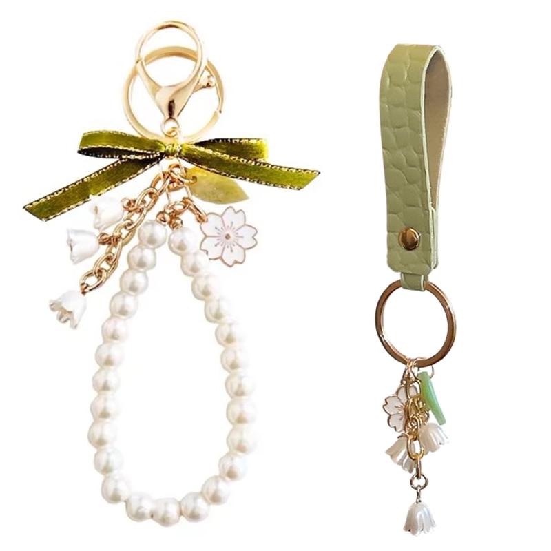 Blumen Schlüsselanhänger Ornament Blüten Anhänger Schlüsselring Maiglöckchen Floral Schlüsselanhänger Dekoration Eleganter Taschenanhänger
