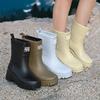 Fashionable Rain Boots for Women Thick Soles Versatile Korean Version Non-slip Wear-resistant, Casual Adult Outdoor Rubber Shoes