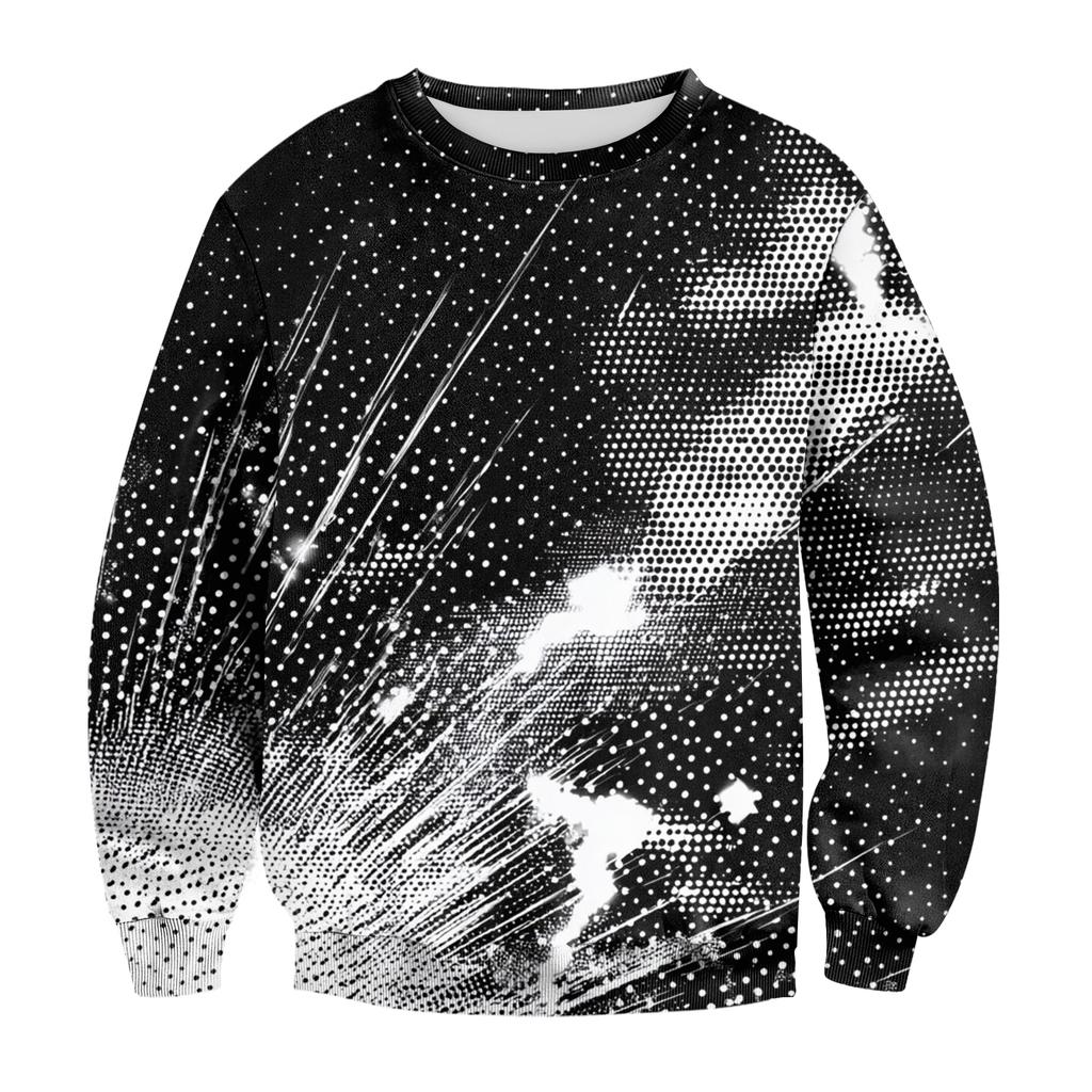 Men's Casual Fashion Printed Round Neck Pullover Sweatshirt