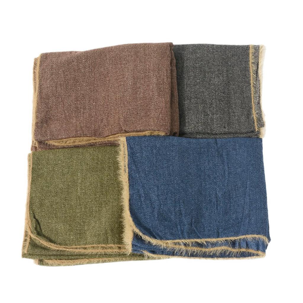 Men's Solid Color Patchwork Plush Scarves New Style Versatile Winter Warm Scarves Shawl