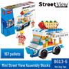 Lego-Compatible Street View Snack Street Mini City Building Toys for Kids - Creative Gifts for Boys & Girls
