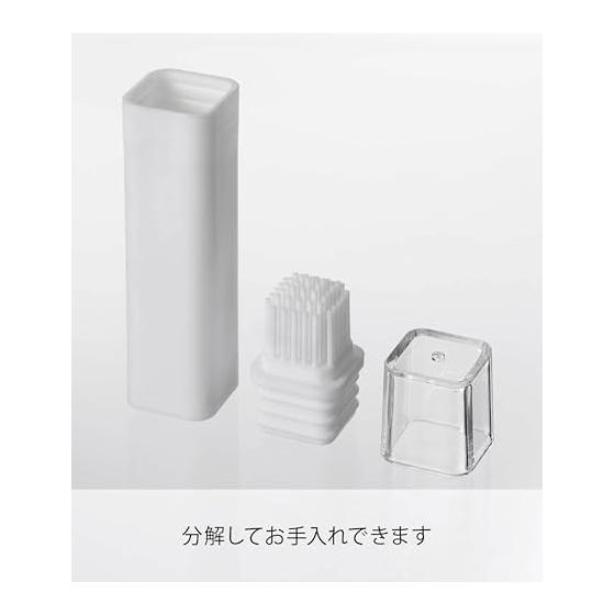 Yamazaki Jitsugyo (Yamazaki) Lid Included Oil Dry White Approx. W2.5 X D2.5 X H12cm Tower Brush Silicone 4354