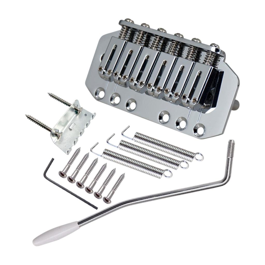 Guitar Tremolo Bridge Set Replacement Part Easy To Install Sturdy Construction with Mounting Accessories Top Loaded Tailpiece