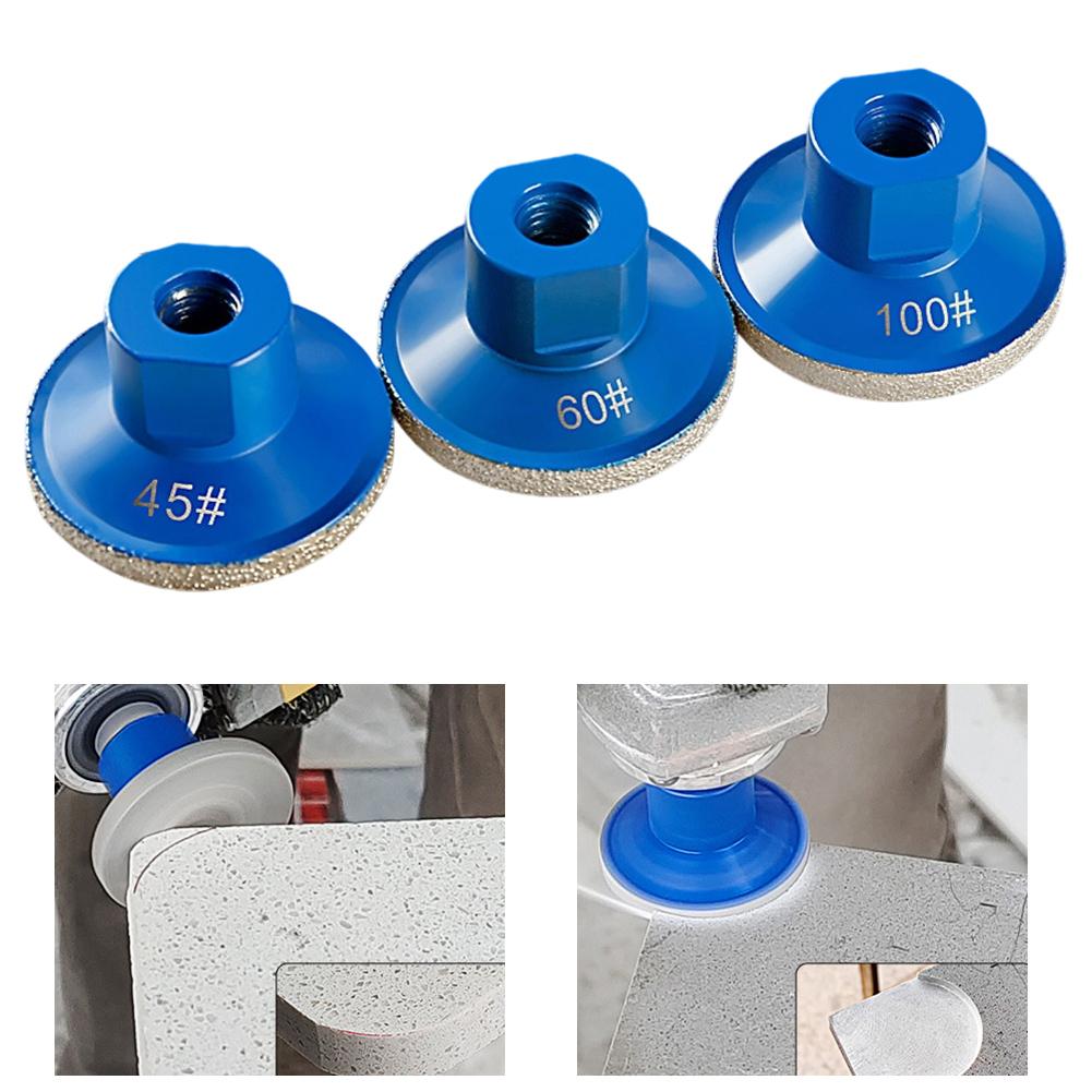 1pc 45/60/100Grit Grinding Wheel 50mm Brazed Flat Grinding Head Marble Stone Trimming Polishing Disc Abrasive Pad Power Tool