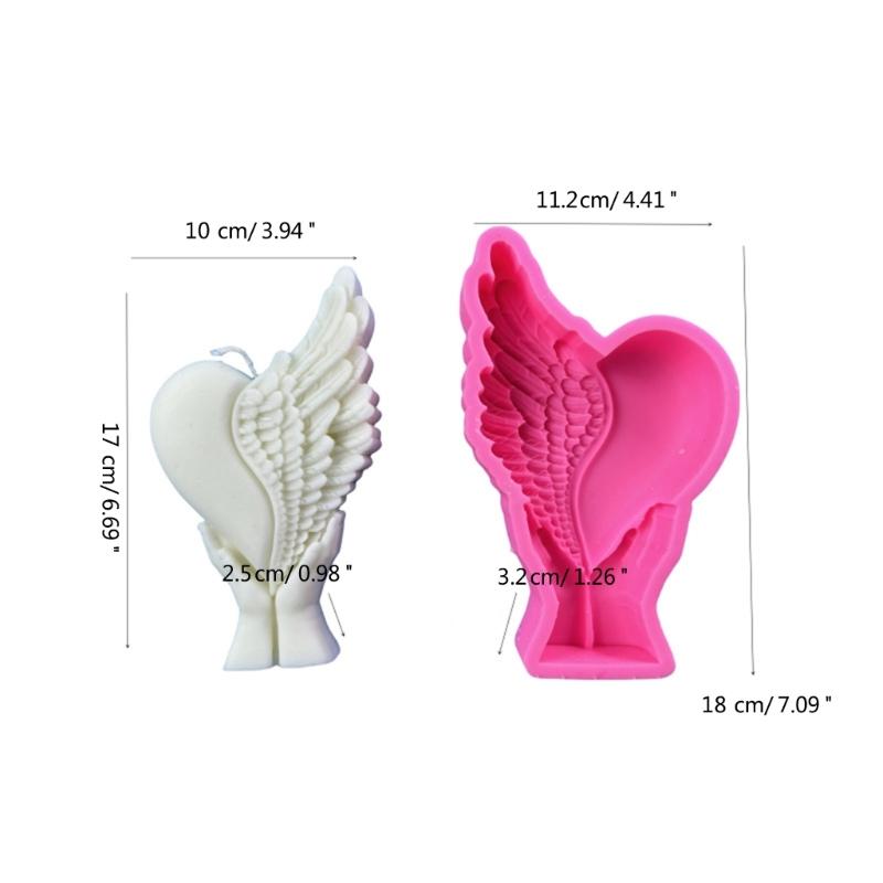 Hands Holding Heart Wing Silicone Mould Candle Molds Love Heart Castings Molds Handmade Resin Molds DIY Baking Molds