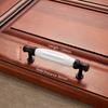 NAIERDI Antique Bronze Ceramic White Cabinet Handles Zinc Alloy Drawer knobs Wardrobe Door Handle European Furniture Hardware