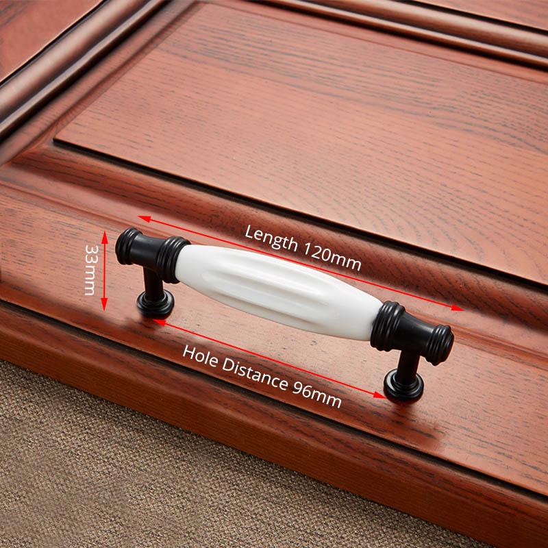 NAIERDI Antique Bronze Ceramic White Cabinet Handles Zinc Alloy Drawer knobs Wardrobe Door Handle European Furniture Hardware
