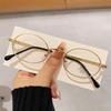 Oval small frame retro metal ring glasses female plain artifact Internet celebrity eye rack can be matched degree