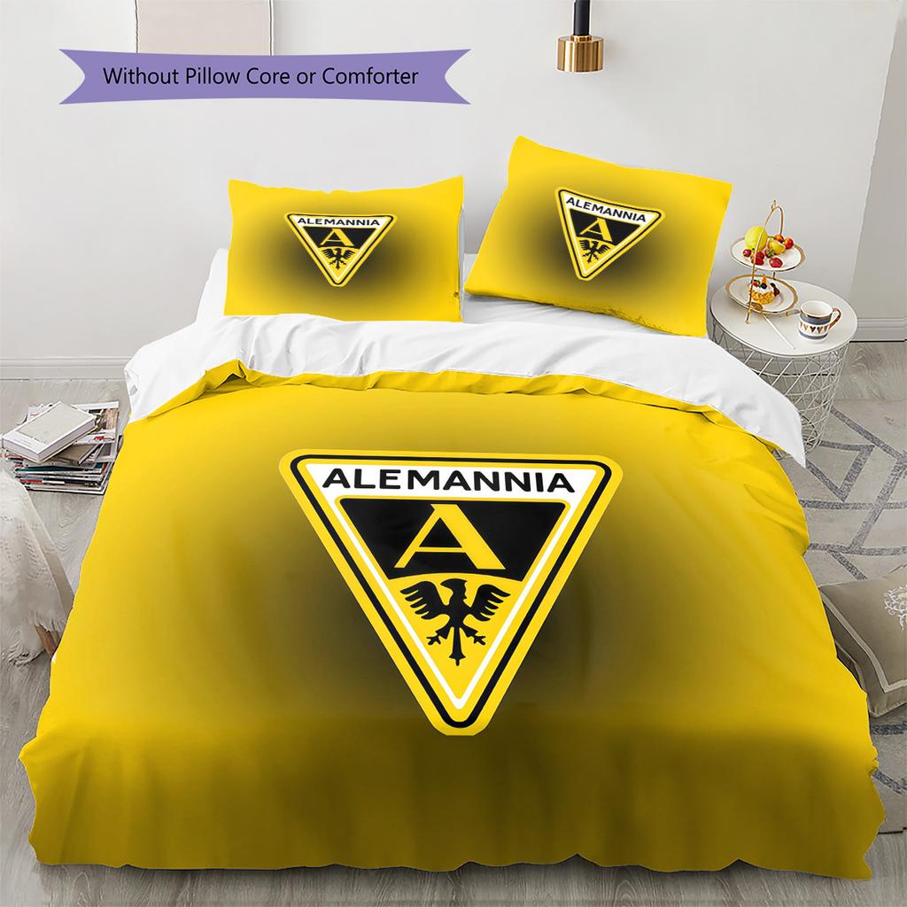 Alemannia Aachen Pattern Bedding Quilt Set Home Decoration Gift (1 * duvet cover + 2 * pillowcase without core).xwn